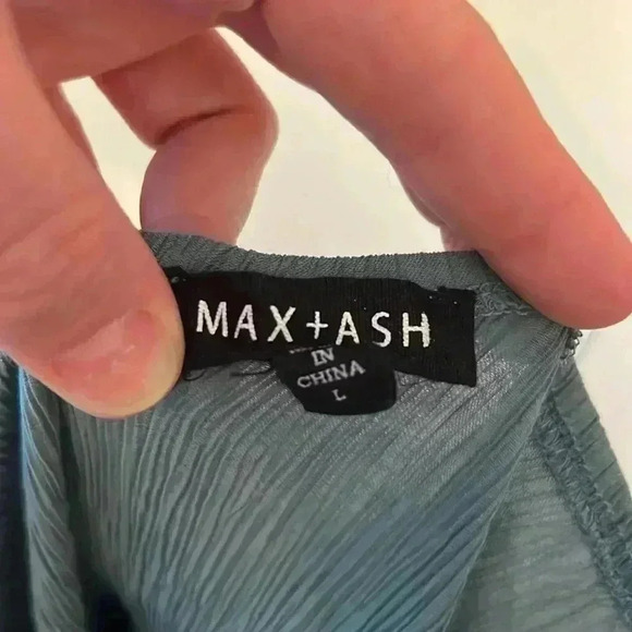 Max + Ash Smocked Maxi Dress-SZ L - Picture 5 of 7